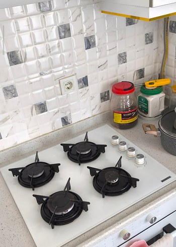 KUMTEL Beyaz Cam Yüzeyli 4 Gözlü Ocak - Görsel 7