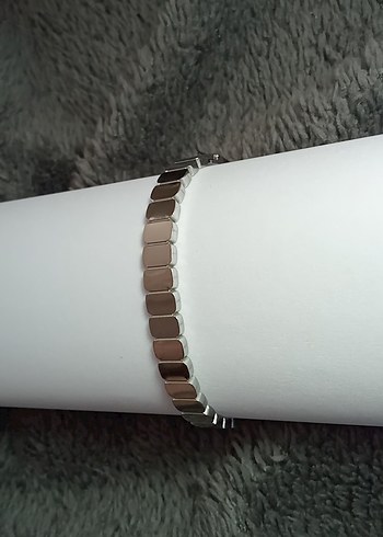 Zincir Detaylı Bej Kadın Bileklik, ÇELİK - Görsel 2