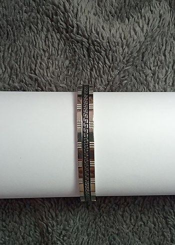 Gri Yılan Desenli Elastik Kadın Bileklik, ÇELİK - Görsel 2