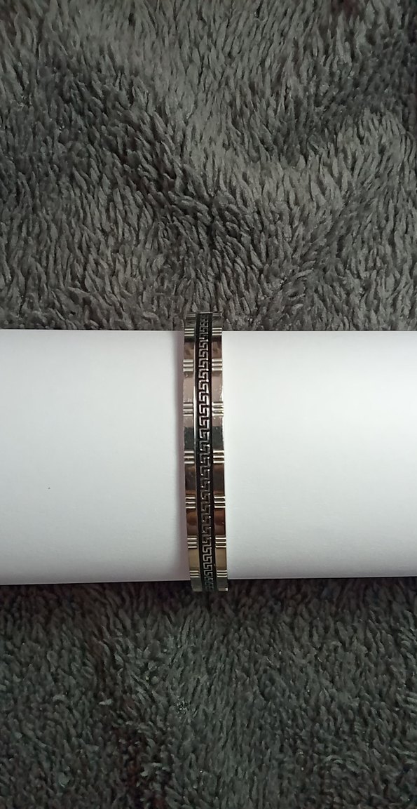 Gri Yılan Desenli Elastik Kadın Bileklik, ÇELİK - Görsel 2