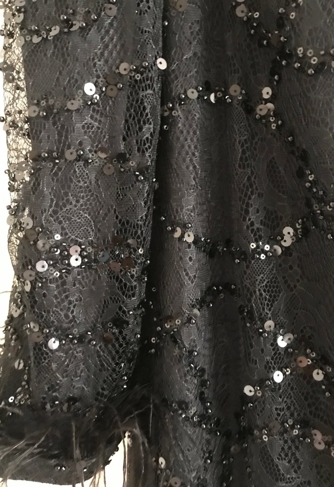 Siyah Uzun Kollu Kürklü Abiye Elbise - Görsel 2