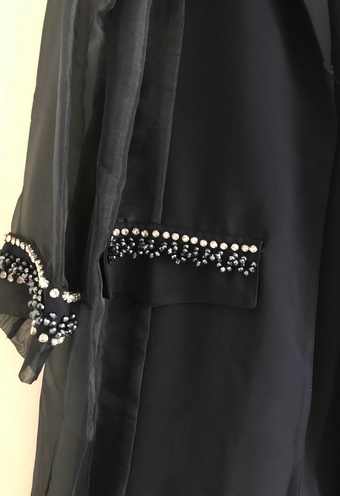 Uzun Lacivert taş detaylı abiye ikili takım - Görsel 3