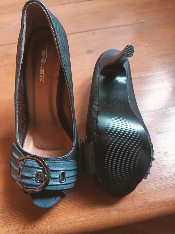 Kemer Detaylı Koyu Mavi Kadın Topuklu Ayakkabı - Görsel 5