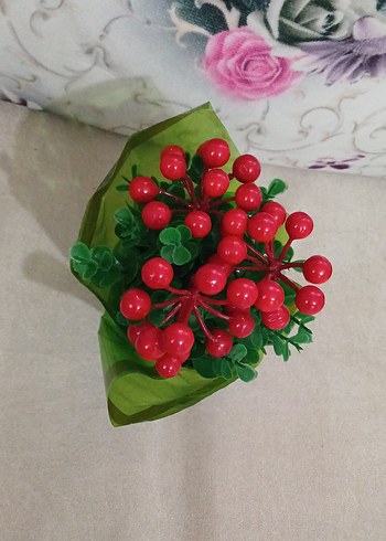 Kırmızı Yapay Meyveli Dekoratif Bitki - Görsel 2