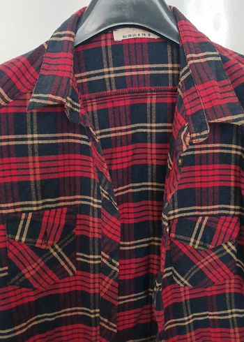 Kırmızı Ekose Kadın Gömlek - Görsel 3