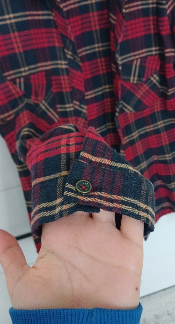 Kırmızı Ekose Kadın Gömlek - Görsel 2