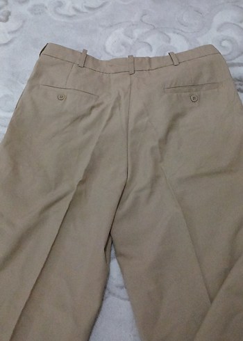 Erkek Bej Süet Kemerli Midi Pantolon - Görsel 4