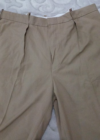 Erkek Bej Süet Kemerli Midi Pantolon - Görsel 2