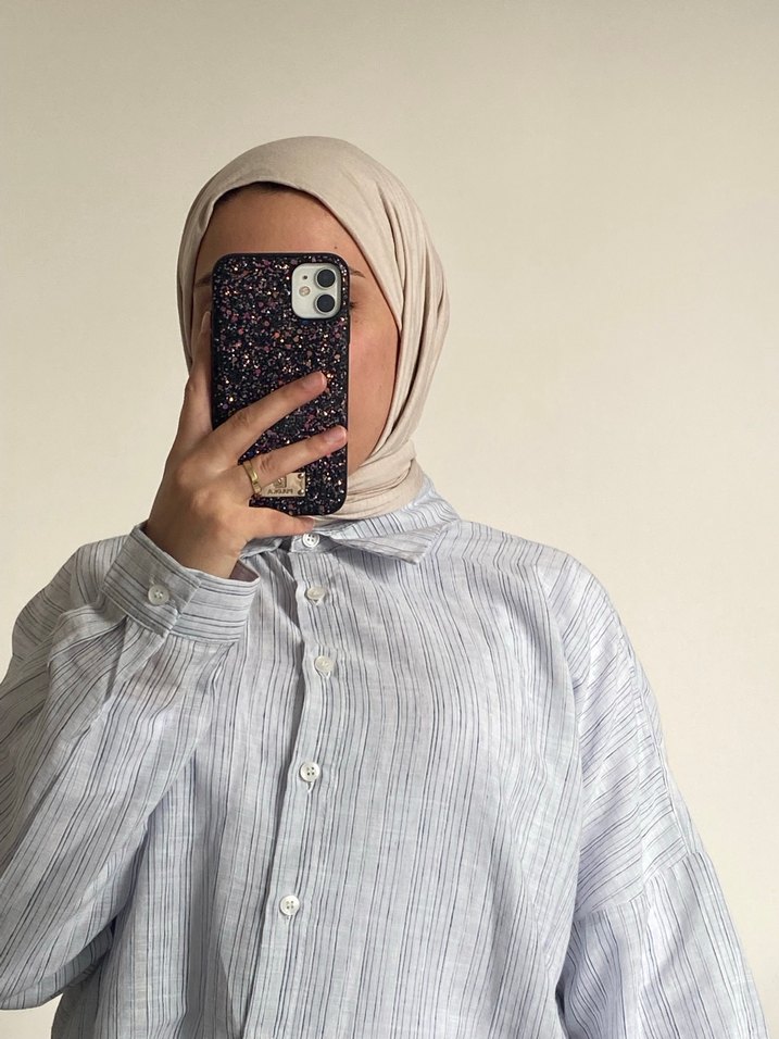 Mavi pamuklu Keten Gömlek 38/40 beden uyumludur - Görsel 2