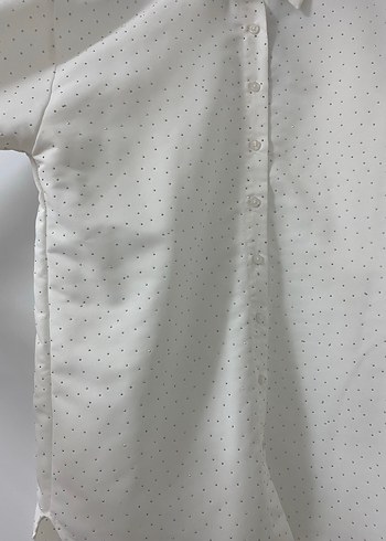 Kadın Beyaz Pamuklu Uzun Kollu Gömlek - Görsel 2