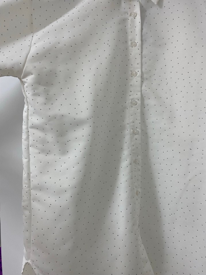 Kadın Beyaz Pamuklu Uzun Kollu Gömlek - Görsel 2