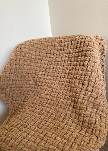 Bej Örgü puffy bebek battaniyesi - Görsel 2