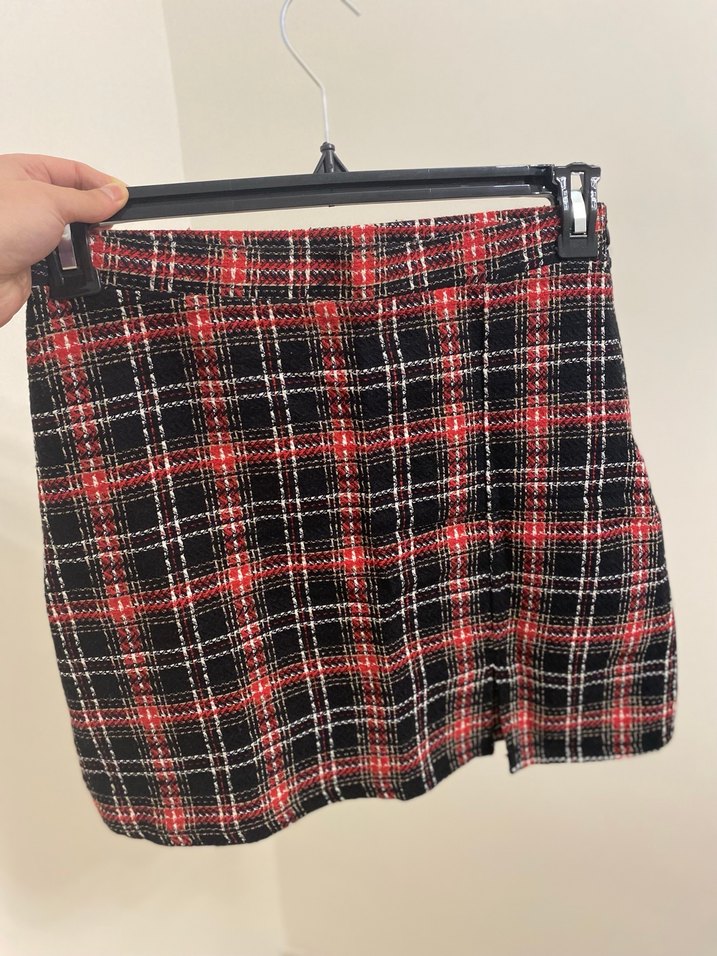 Oduncu Kırmızı Ekose Mini Etek - Görsel 2