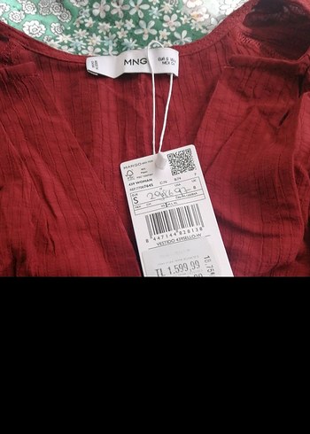 Mango Bordo Drapeli V Yakalı Mini Elbise - Görsel 3