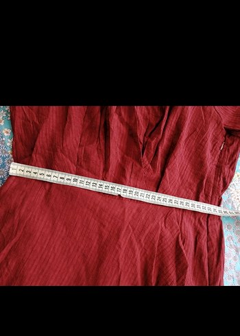 Mango Bordo Drapeli V Yakalı Mini Elbise - Görsel 5