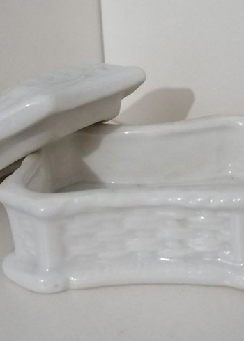 3'lü Porselen Kalemlik,Melek Figürlü mumluk ve porselen takı kut - Görsel 8