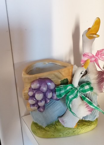 3'lü Porselen Kalemlik,Melek Figürlü mumluk ve porselen takı kut - Görsel 2