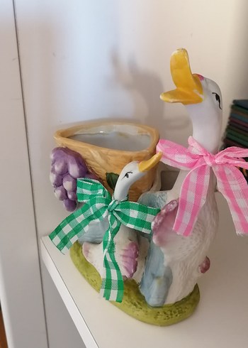 3'lü Porselen Kalemlik,Melek Figürlü mumluk ve porselen takı kut - Görsel 3