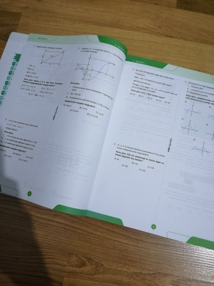 ENS yayınları AYT Matematik Denemeleri - Görsel 3