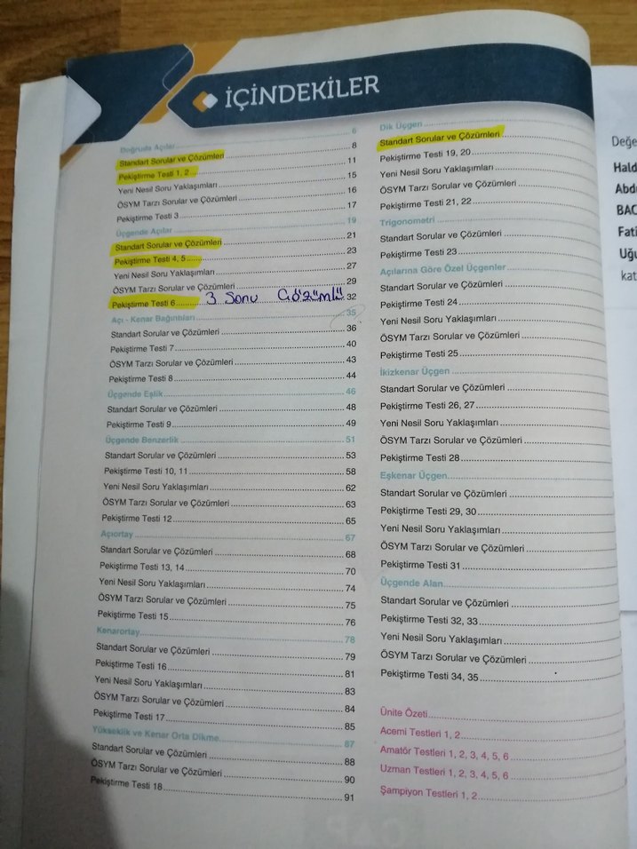 Çap üçgenler fasikülü - Görsel 2