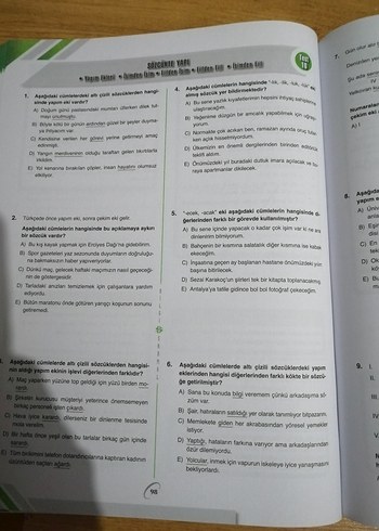 Bilgi sarmal dil bilgisi soru bankası - Görsel 4