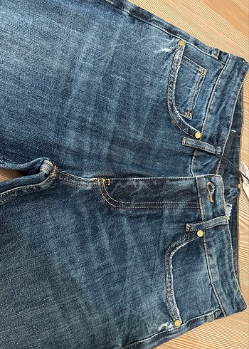 Düğmeli Lacivert Pantolon - Görsel 4