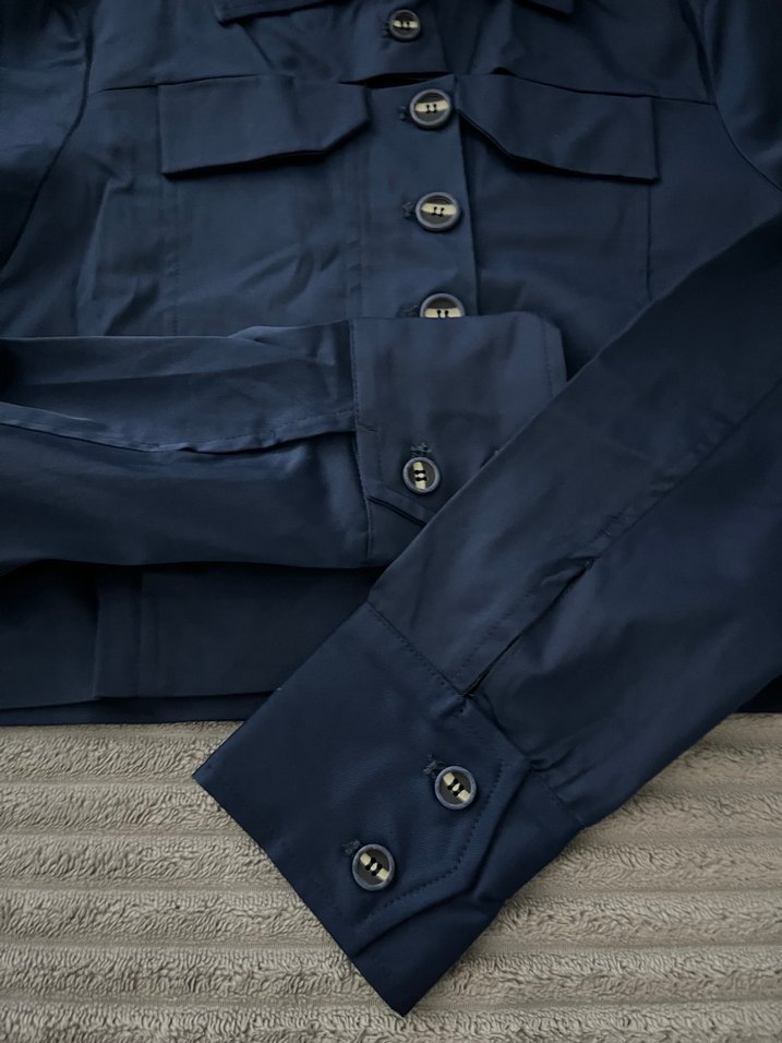 Vuu marka Düğmeli Lacivert Midi Kadın Ceket - Görsel 3