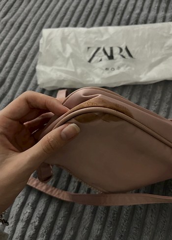 Zara toz pembe Renkli Fermuarlı Kadın Çanta - Görsel 5