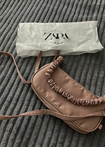 Zara toz pembe Renkli Fermuarlı Kadın Çanta - Görsel 4