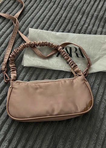 Zara toz pembe Renkli Fermuarlı Kadın Çanta - Görsel 2