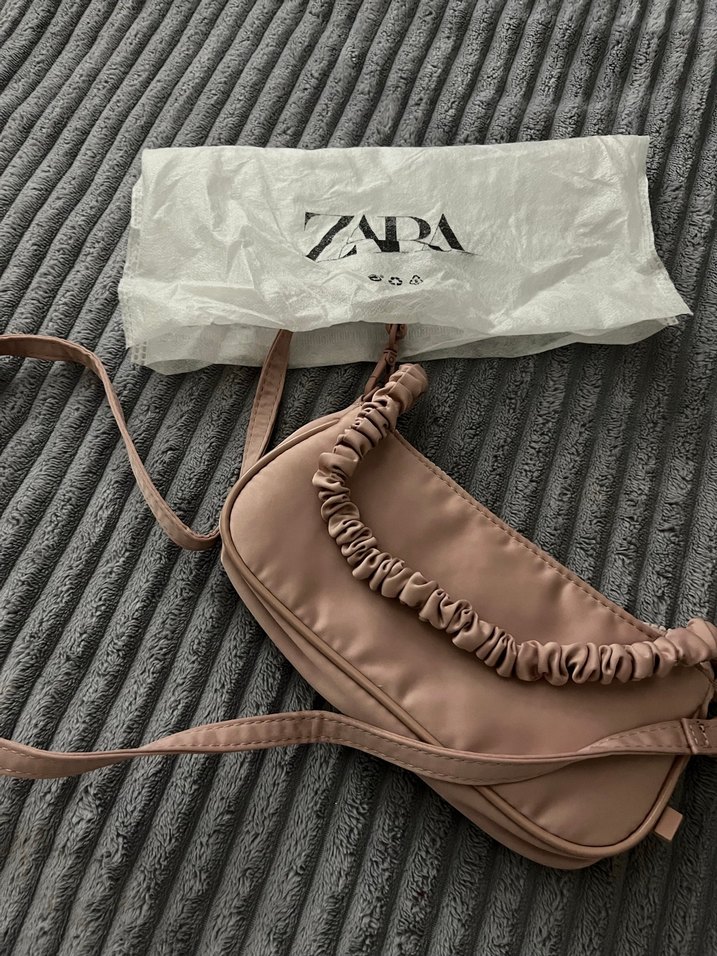 Zara toz pembe Renkli Fermuarlı Kadın Çanta - Görsel 4