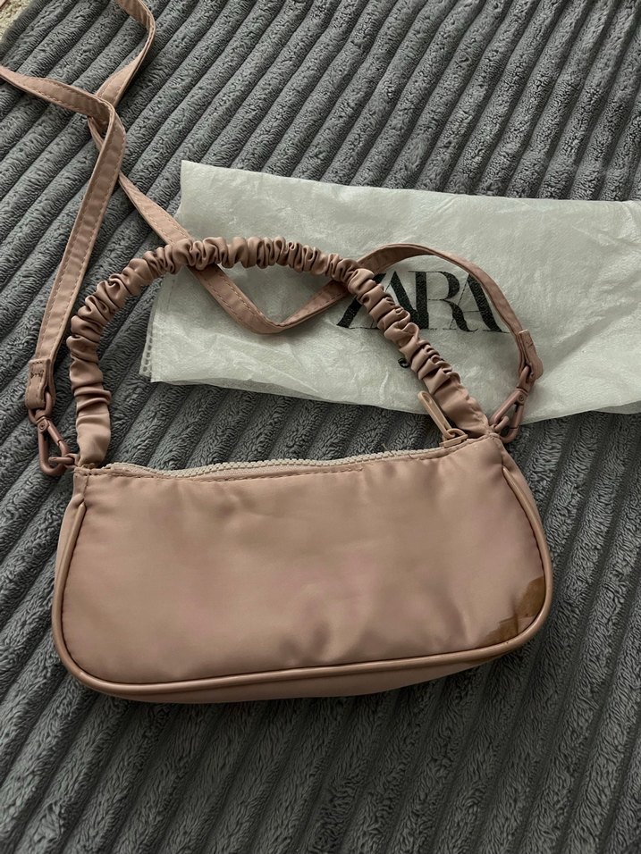 Zara toz pembe Renkli Fermuarlı Kadın Çanta - Görsel 2