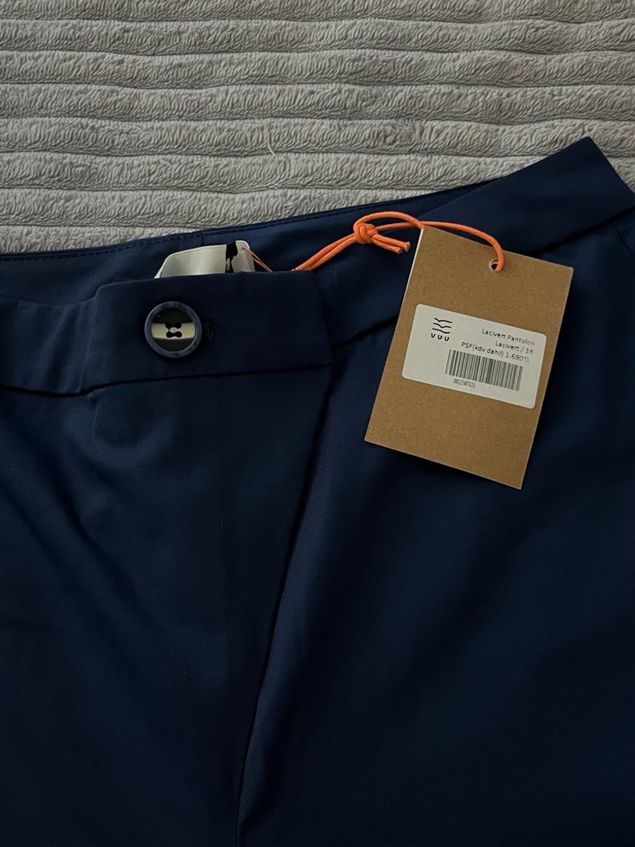 Vuu marka Kadın Lacivert Normal Boy Kumaş Pantolon - Görsel 3