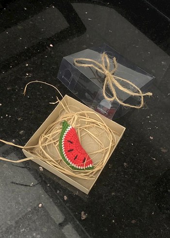 El Yapımı Karpuz Amigurumi anahtarlık - Görsel 3