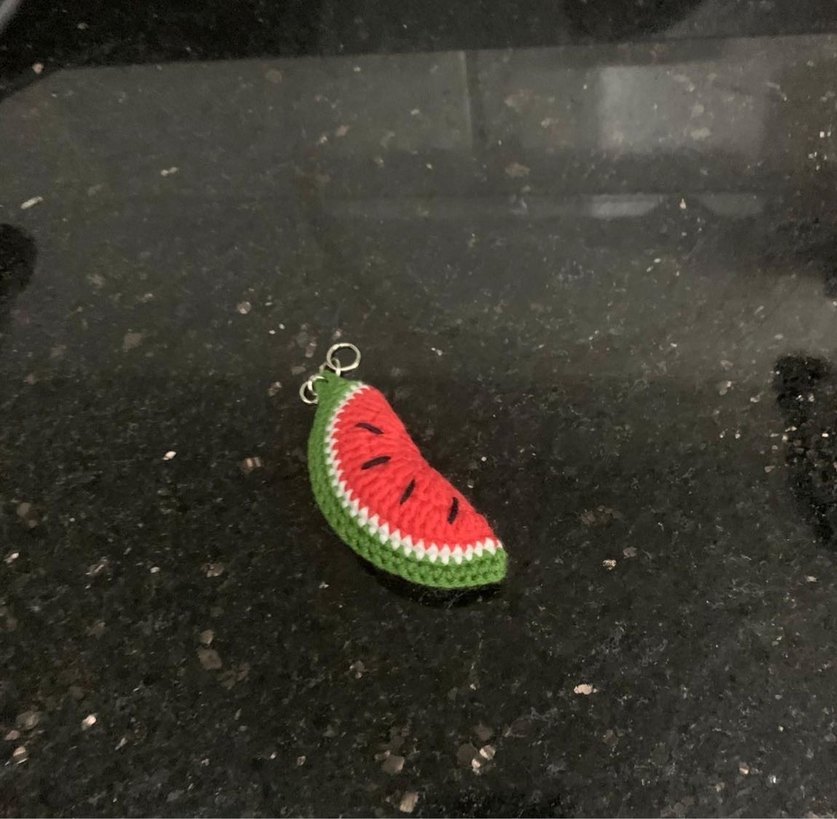 El Yapımı Karpuz Amigurumi anahtarlık - Görsel 2