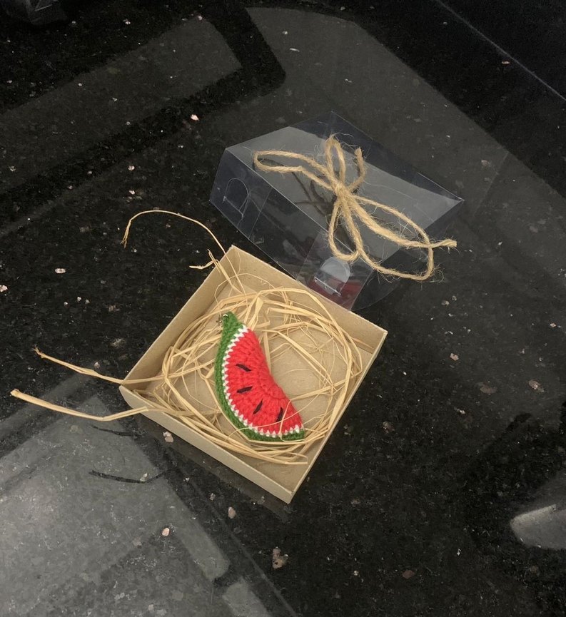 El Yapımı Karpuz Amigurumi anahtarlık - Görsel 3