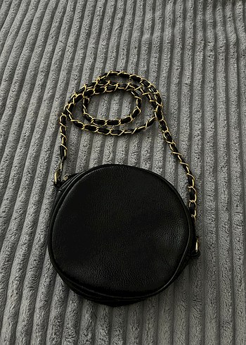 Zincir Detaylı Siyah Deri Kadın Çanta - Görsel 6