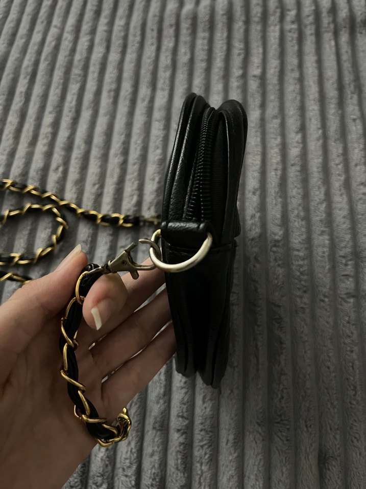 Zincir Detaylı Siyah Deri Kadın Çanta - Görsel 5