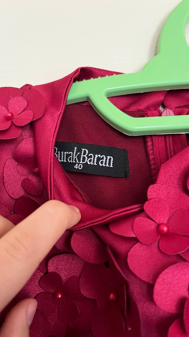 Bordo Uzun Kollu Vintage Gelinlik Elbise - Görsel 4