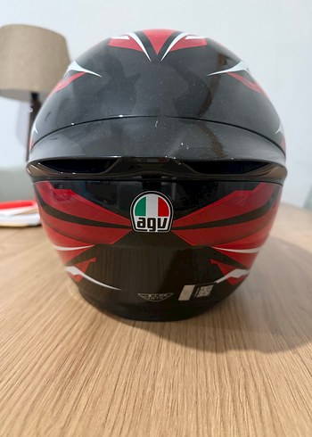 AGV Kırmızı-Beyaz Motosiklet Kaskı - Görsel 4