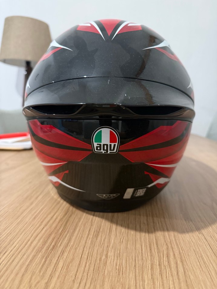 AGV Kırmızı-Beyaz Motosiklet Kaskı - Görsel 4