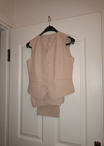 Bej Kadın 3lü Yelekli takım - Görsel 3