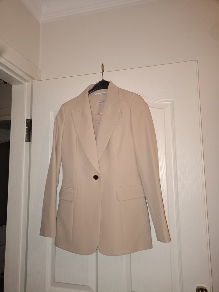 Bej Kadın 3lü Yelekli takım - Görsel 4