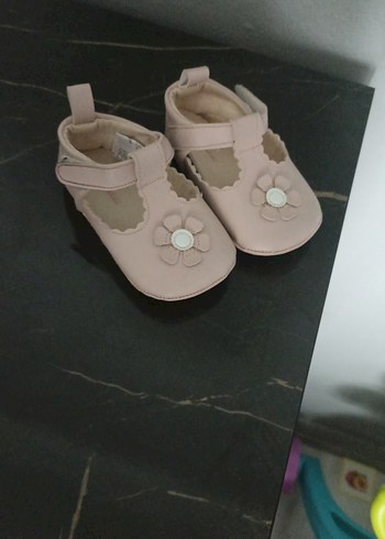 Kız Bebek Pembe Çiçekli İlk Adım Ayakkabısı - Görsel 2