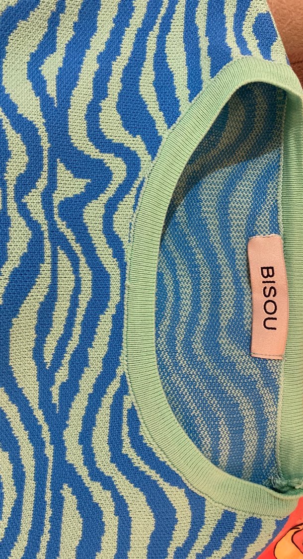 Mavi Zebra Desenli Uzun Kollu Kadın Kazak - Görsel 3