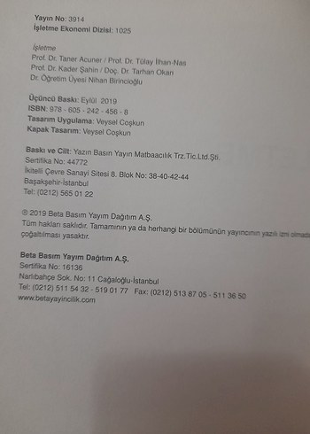 İşletme - Beta Yayınları, 3. Baskı - Görsel 3