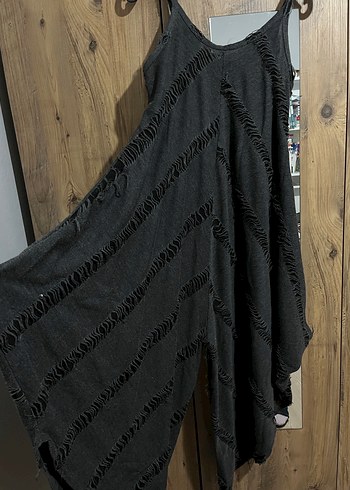 Siyah Bağlamalı Uzun Askılı Kadın Tulum - Görsel 2