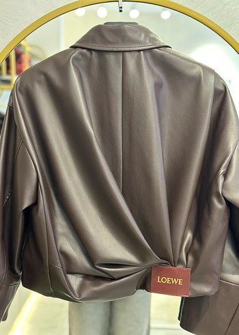 Loewe Kahverengi Deri Fermuarlı Ceket - Görsel 2