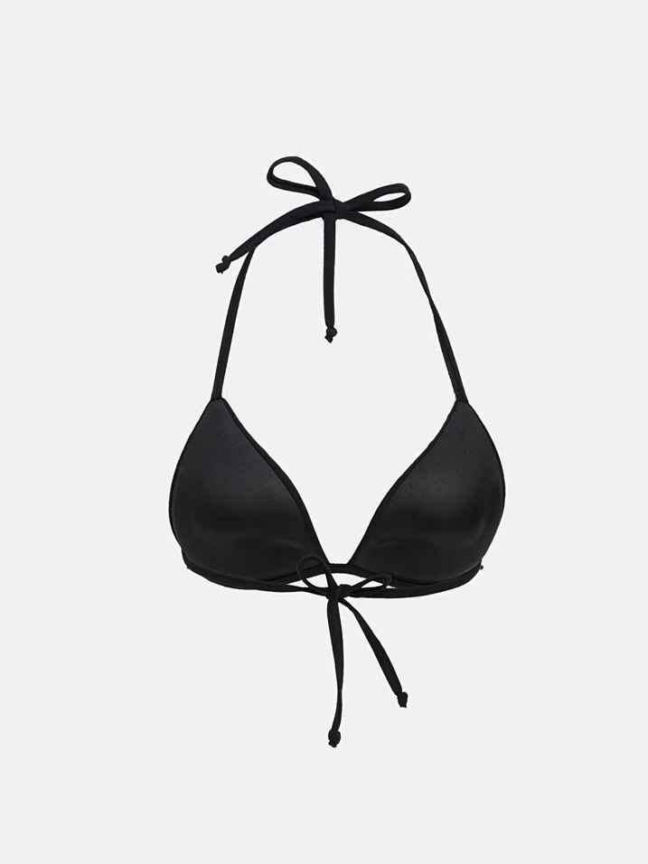 LCW DREAM Siyah Düz Boyundan Bağlama Detaylı Kadın Bikini Üst - Görsel 2