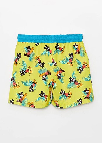 LCW Sarı Mickey Baskılı Hızlı Kuruyan Uv Korumalı Deniz Şortu - Görsel 2